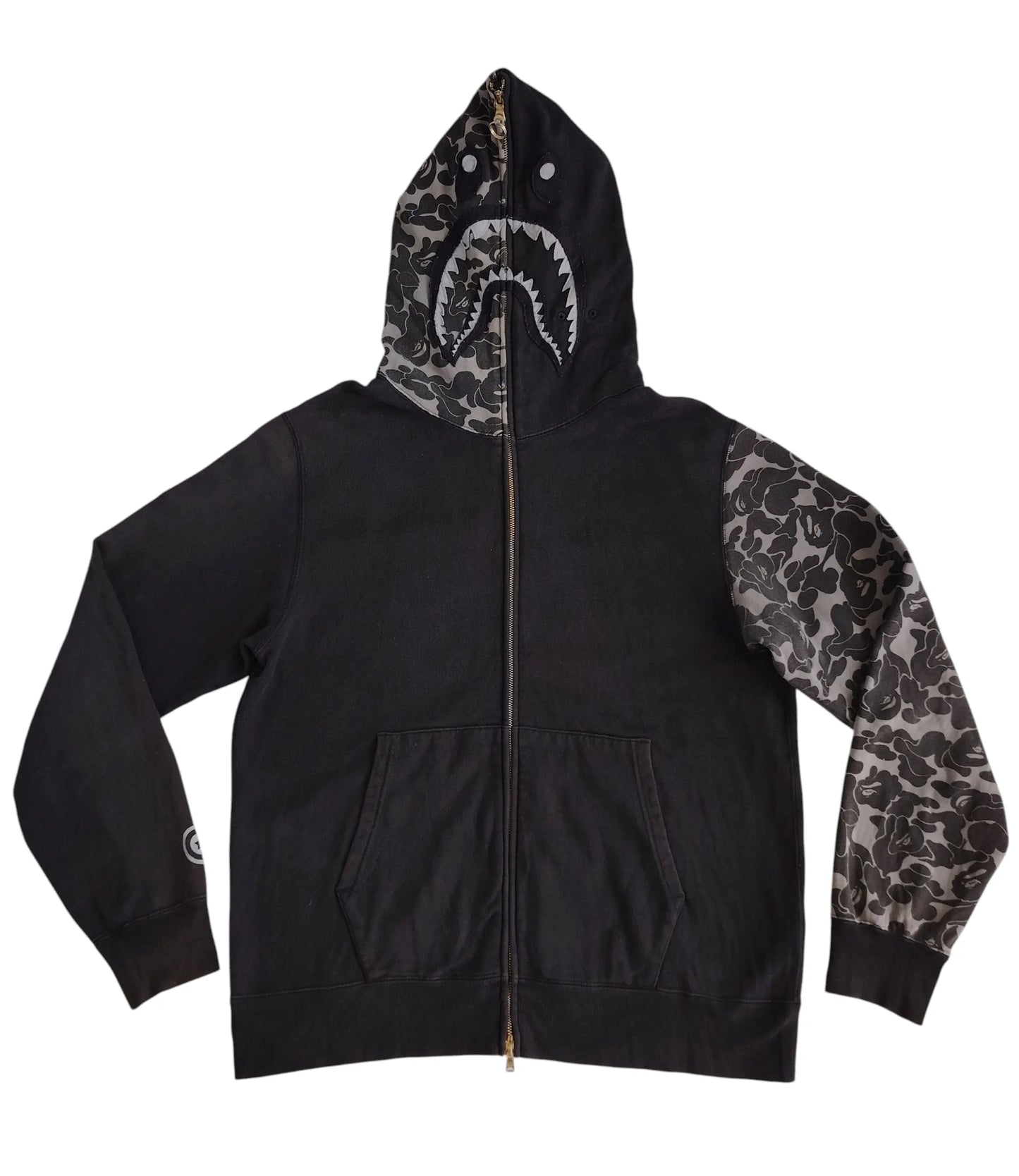 BAPE x Jam Home Made Shark Full Zip Hoodie Black Grey