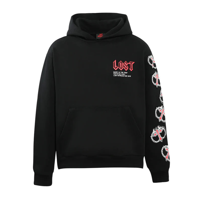 Lost Intricacy MITT Hoodie Black Red