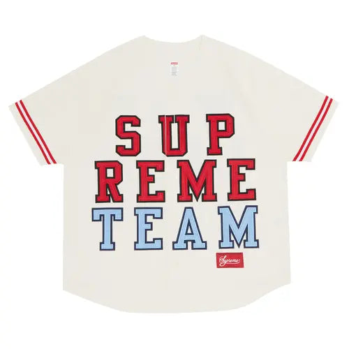 Supreme Denim Baseball Jersey White
