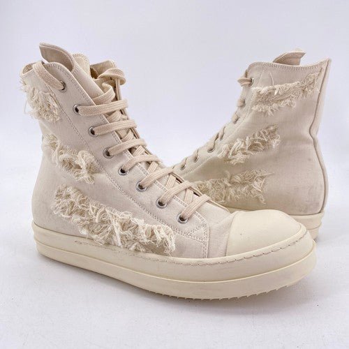 Rick Owens DRKSHDW High Top Distressed Natural Milk