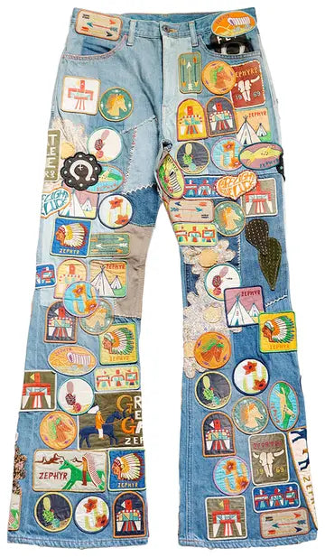 Kapital Denim 5P Rat Flare Pants Indigo Processing