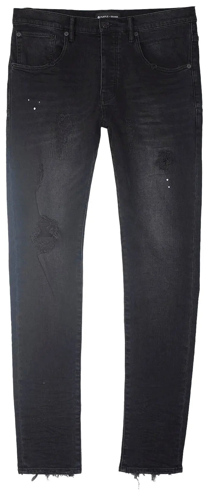 PURPLE BRAND Resin Repair Mid Rise Slim Jean Black