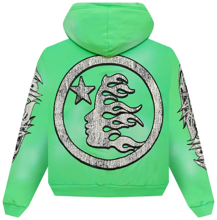 Hellstar Graffiti Zip-Up Green