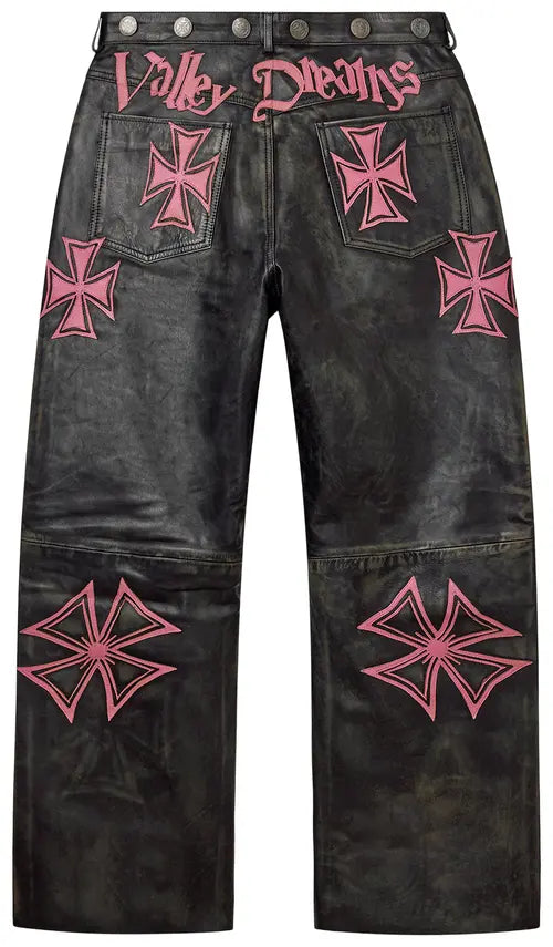Vale Forever Leather Croxxx Denim Black Pink