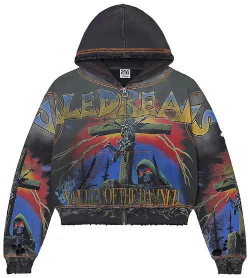 Vale Forever Damned Big Zip Up Hoodie Black