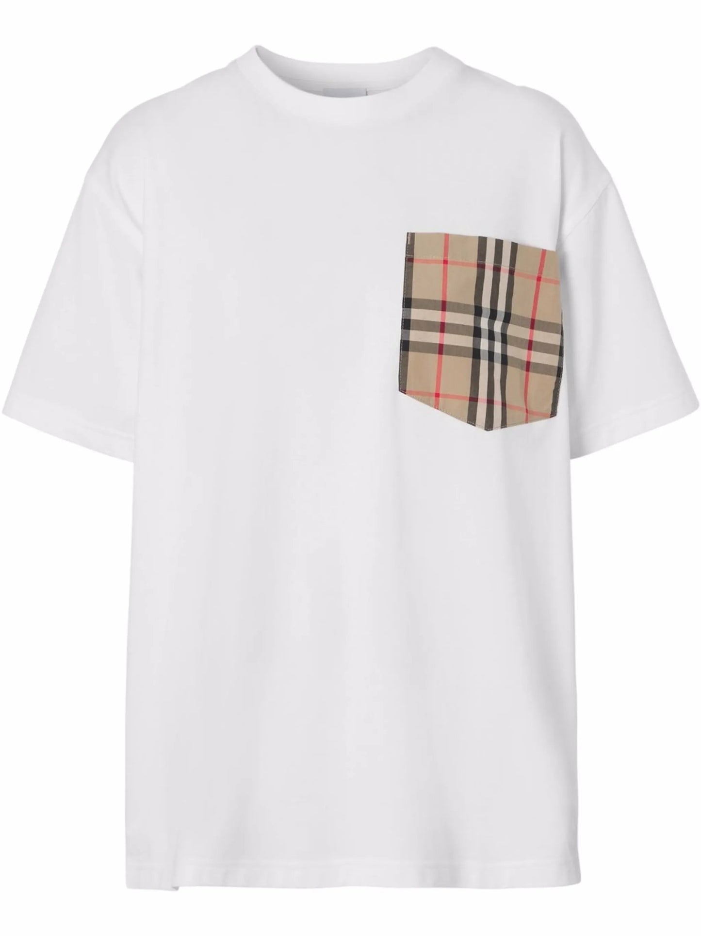 Burberry Vintage Check Pocket Cotton T-Shirt White