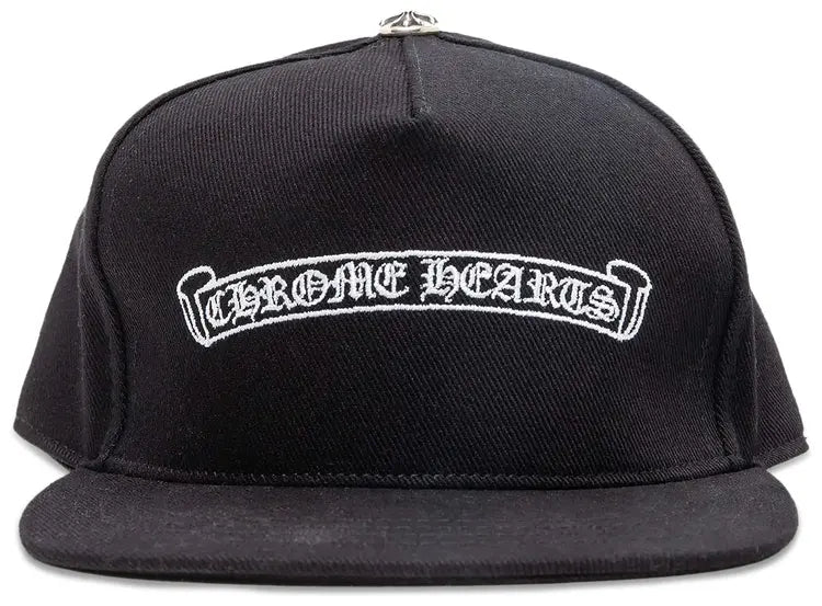 Chrome Hearts Scroll Logo Snapback Black