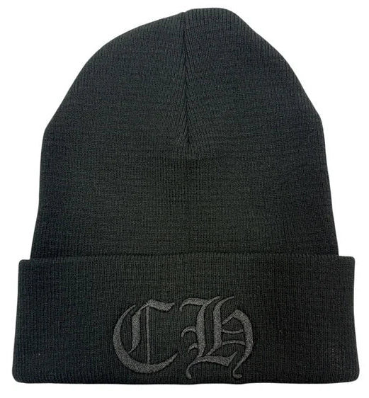 Chrome Hearts Embroidered CH Logo Beanie Black Black