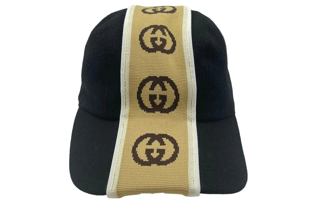 Gucci Wool Interlocking GG Baseball Hat Black