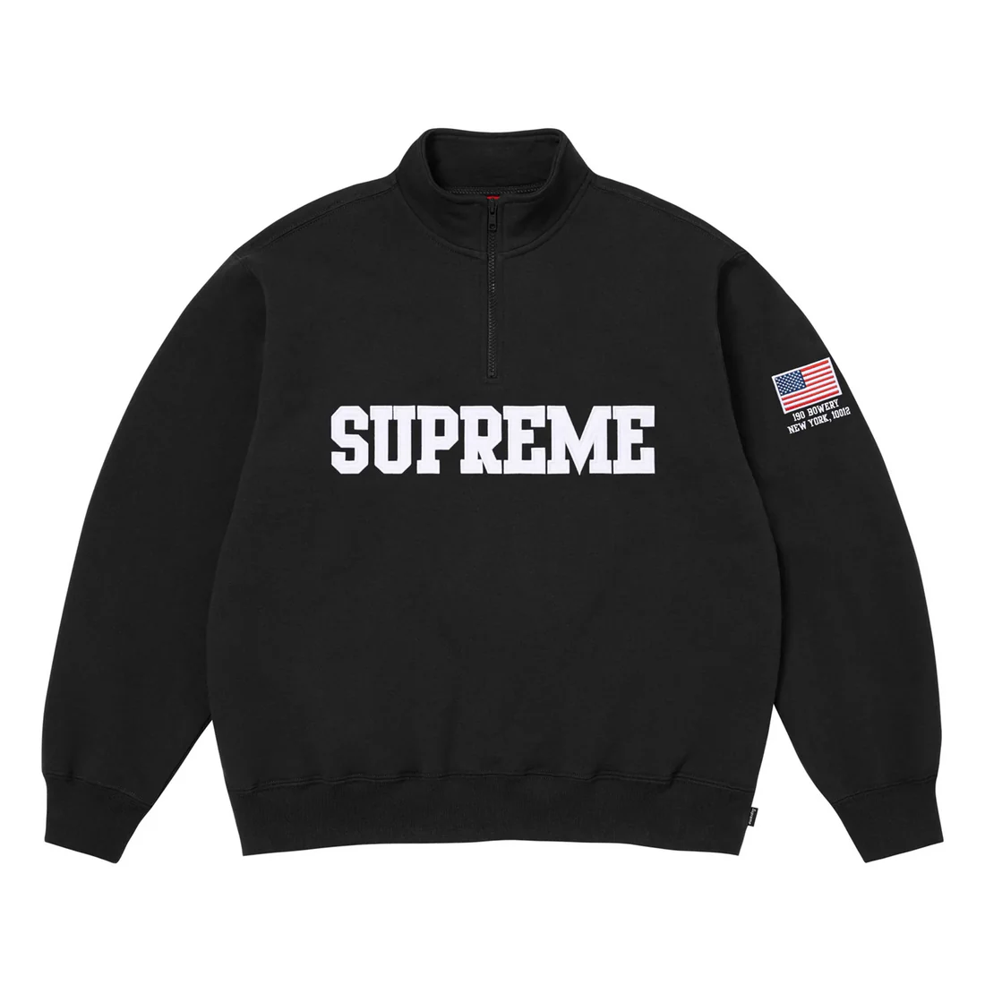 Supreme Shop Flag Half Zip Pullover Black