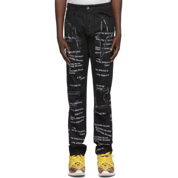 Who Decides War by MRDR BRVDO Black and White Do You Think Im Crazy Jeans