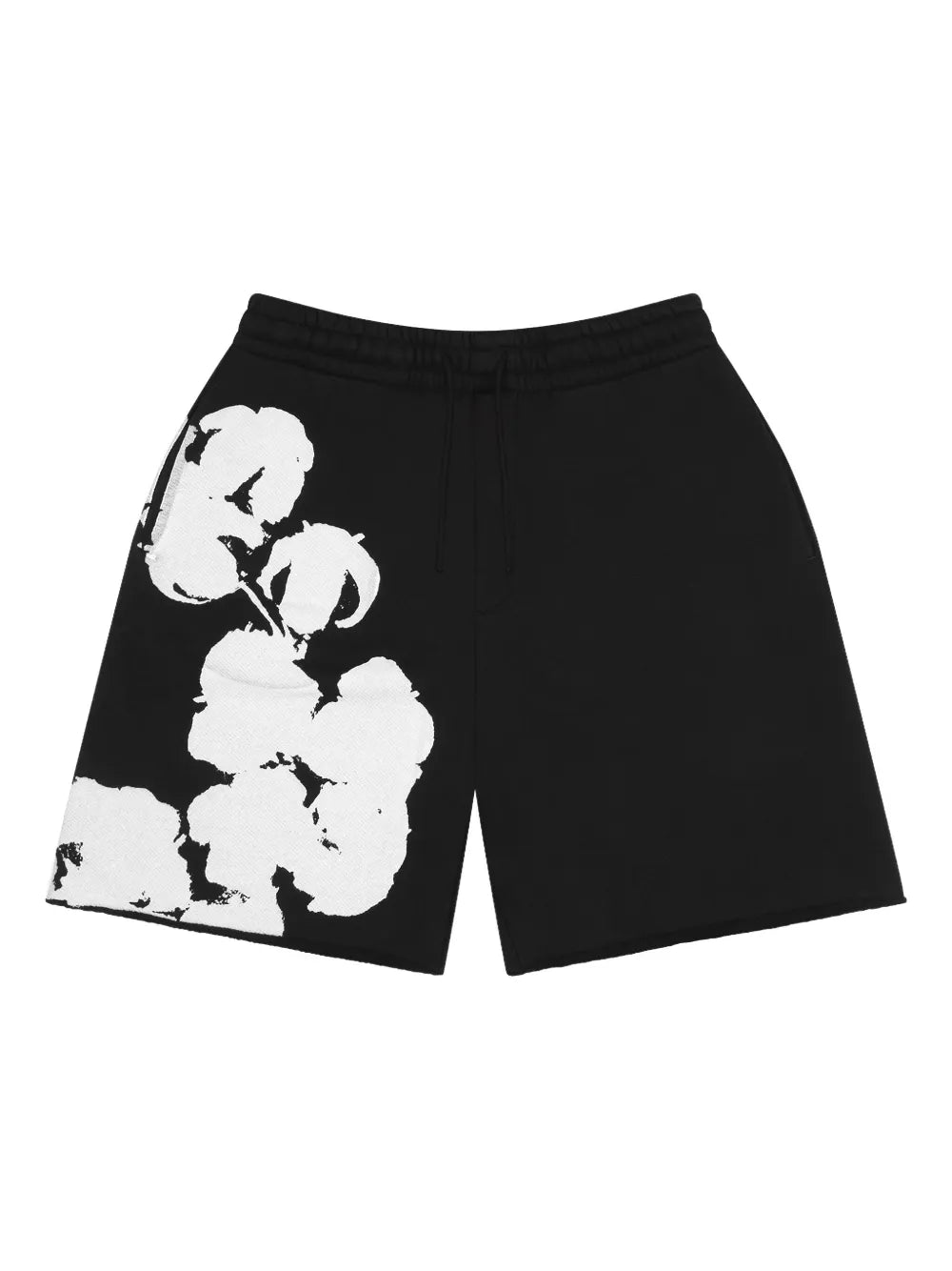 Denim Tears Big Cotton Wreath Sweat Shorts Black