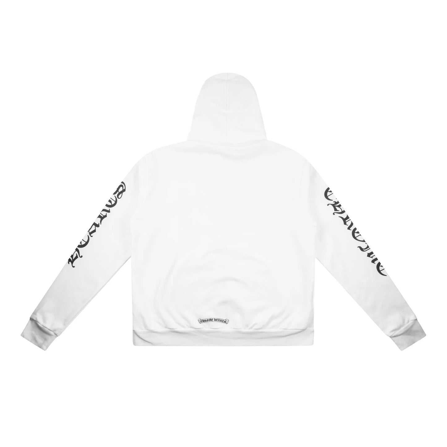 Chrome Hearts Vertical Logo Zip Up Hoodie White