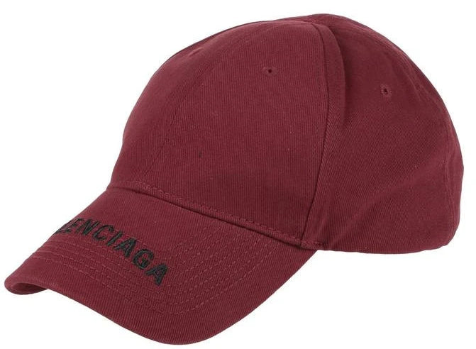 Balenciaga Logo Baseball Cap Wine Red