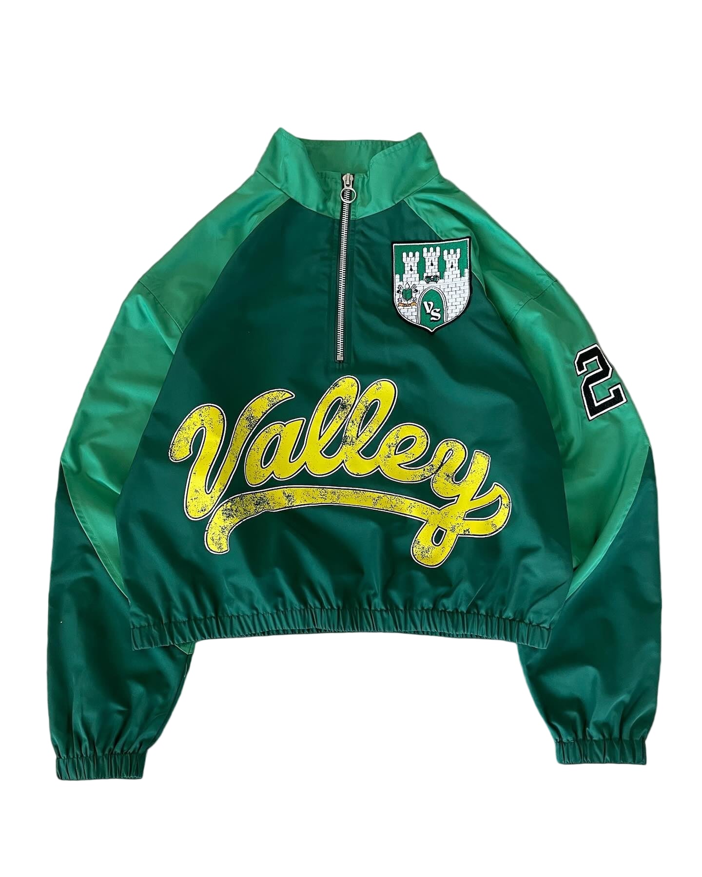 Vale Forever Valley Sports Half Zip Windbreaker Green Yellow