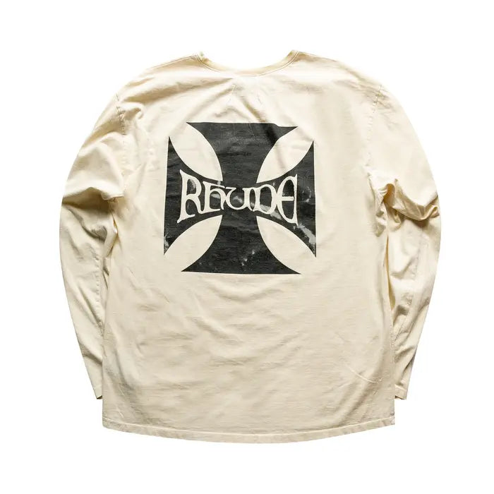 Rhude Classic Checkers Long-Sleeve Tee White
