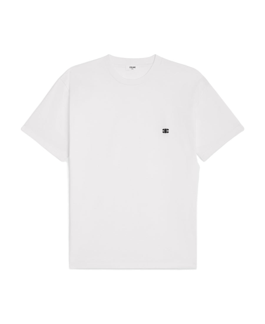 Celine Triomphe Loose Cotton T-Shirt White