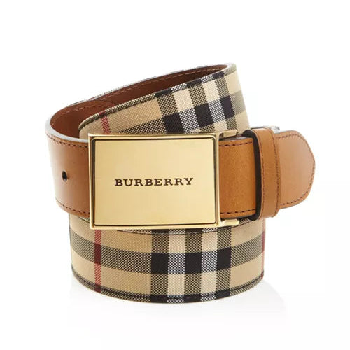 Burberry Charles Horseferry Check Belt Tan