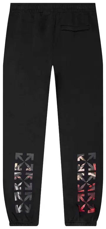 Off-White Caravag Paint Shorten Sweatpants Black White