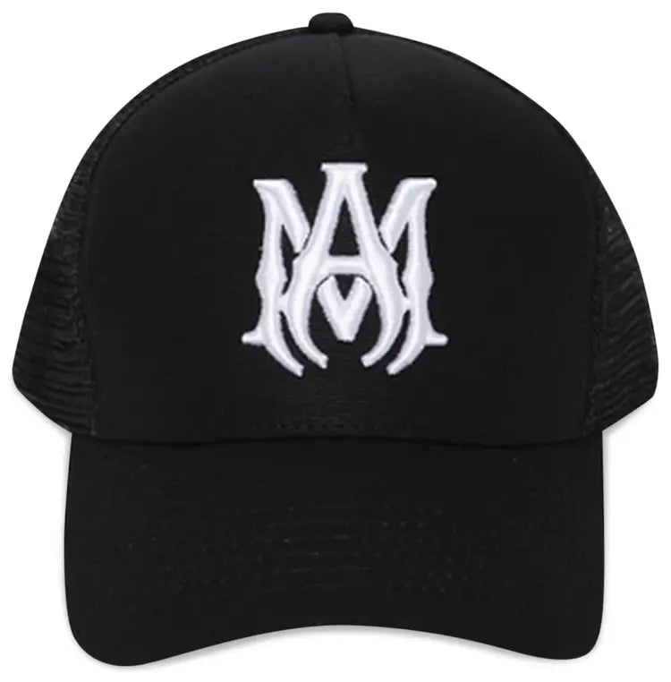 Amiri MA Logo Trucker Hat Black/White