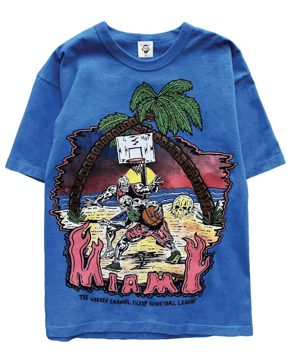 Warren Lotas Eric Emanuel Miami Pick Up Basketball Tee Blue