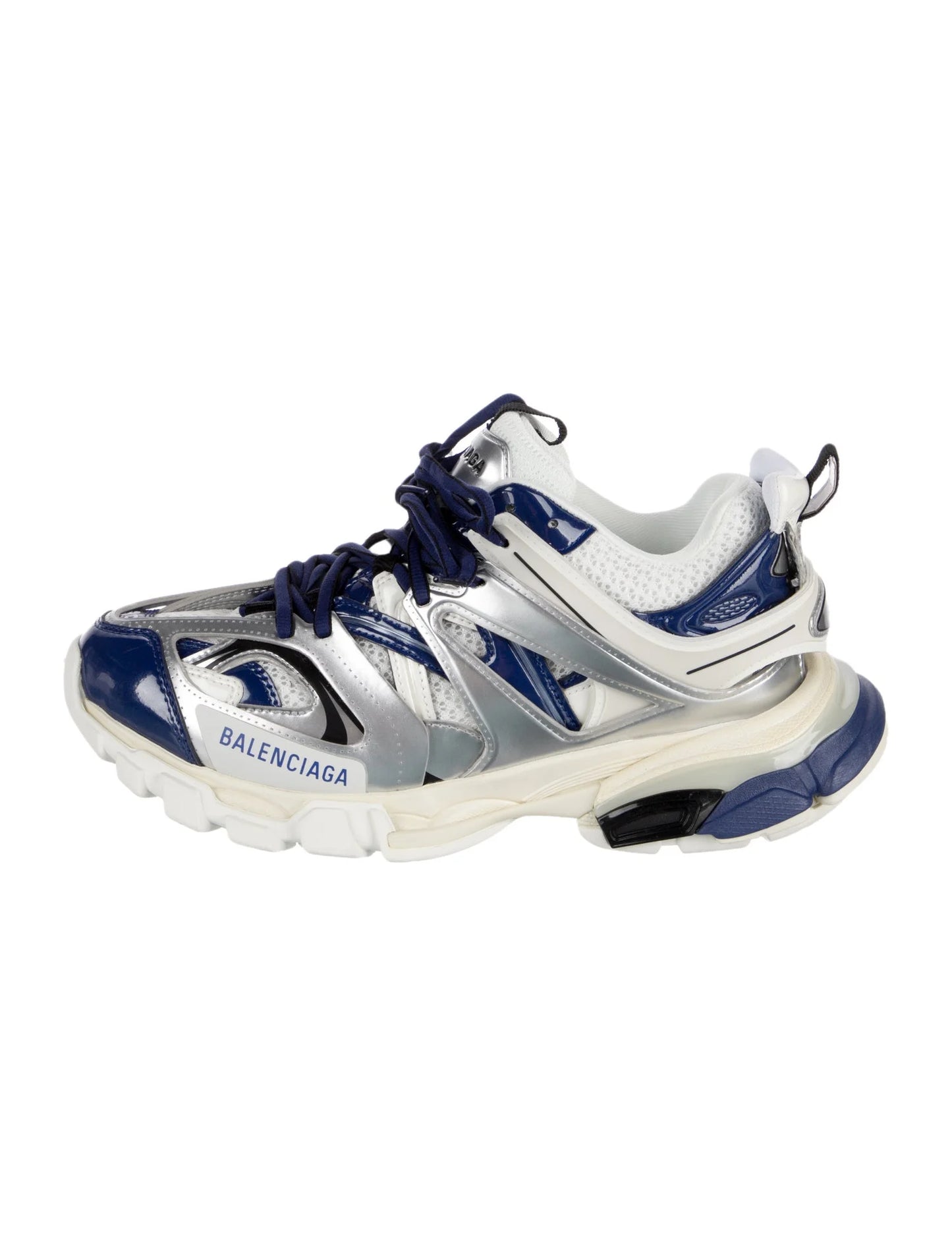 Balenciaga Track LED Trainer Metal Silver Dark Blue
