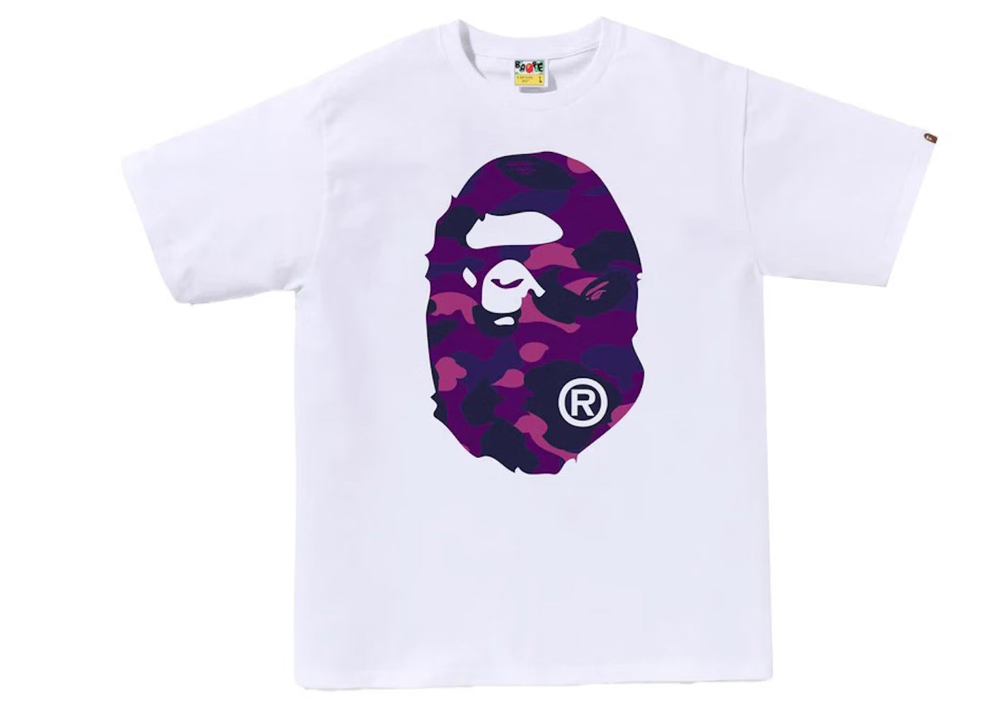 BAPE Color Camo Big Ape Head Tee White Purple