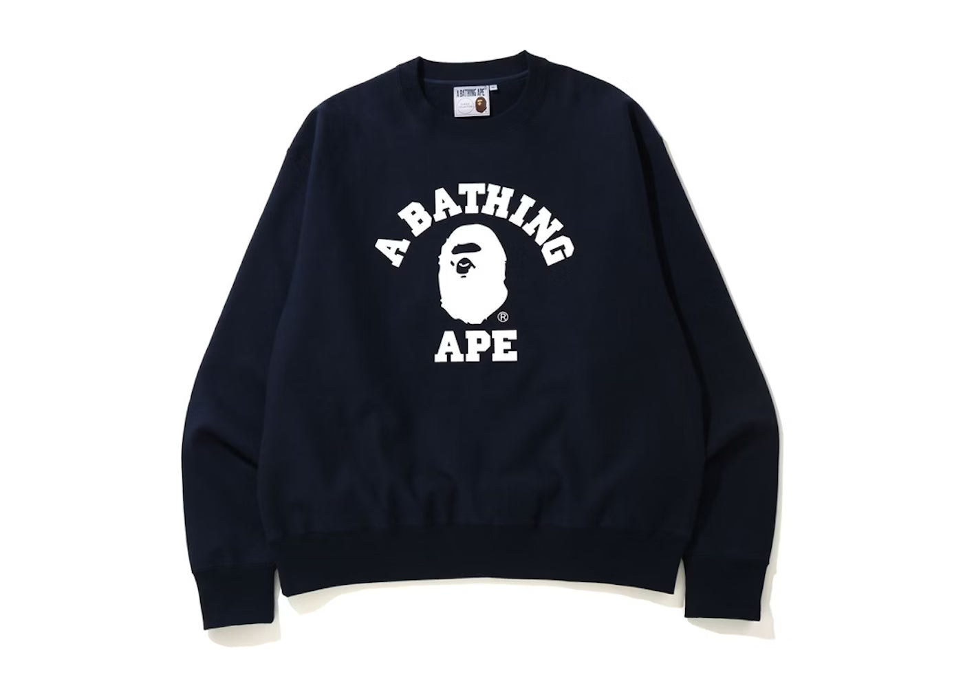 BAPE Relaxed Classic College Crewneck Navy