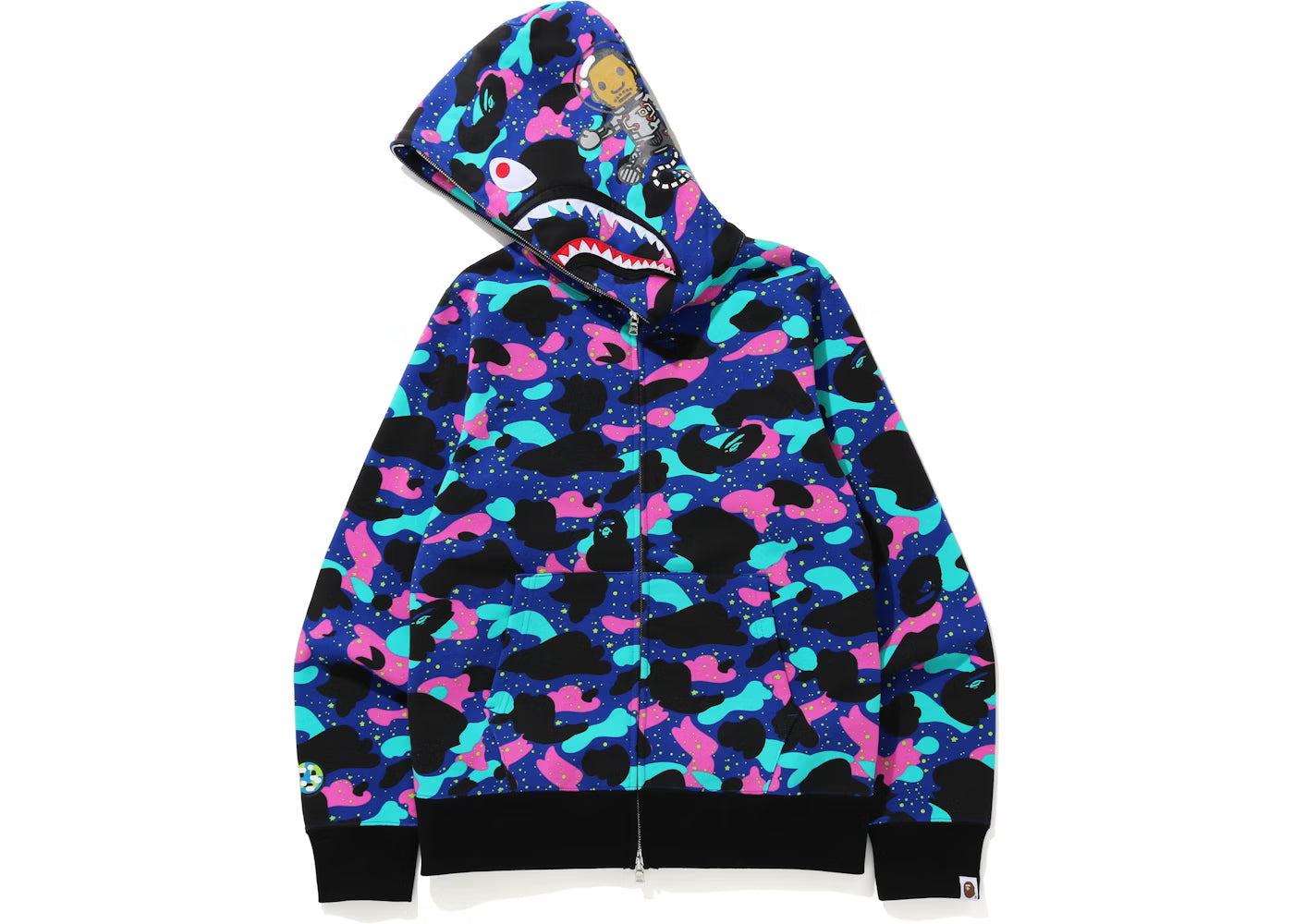 BAPE x Kid Cudi Shark Full Zip Hoodie Multi