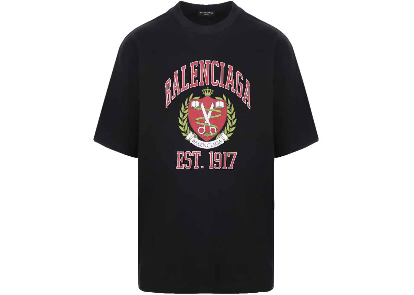 Balenciaga College Oversized T-Shirt Black Red White