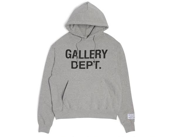 Gallery Dept. Centered Logo Hoodie Heather Grey Black