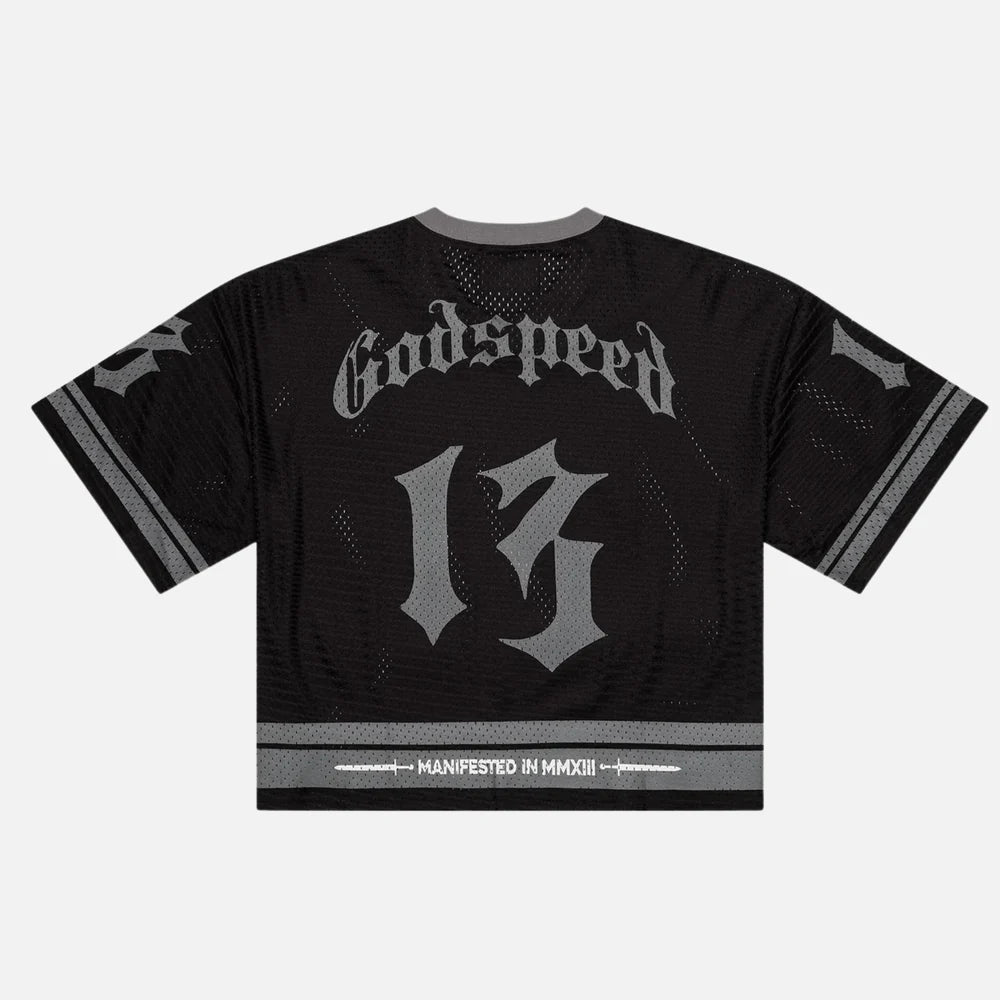 Godspeed First Down Jersey Black Grey