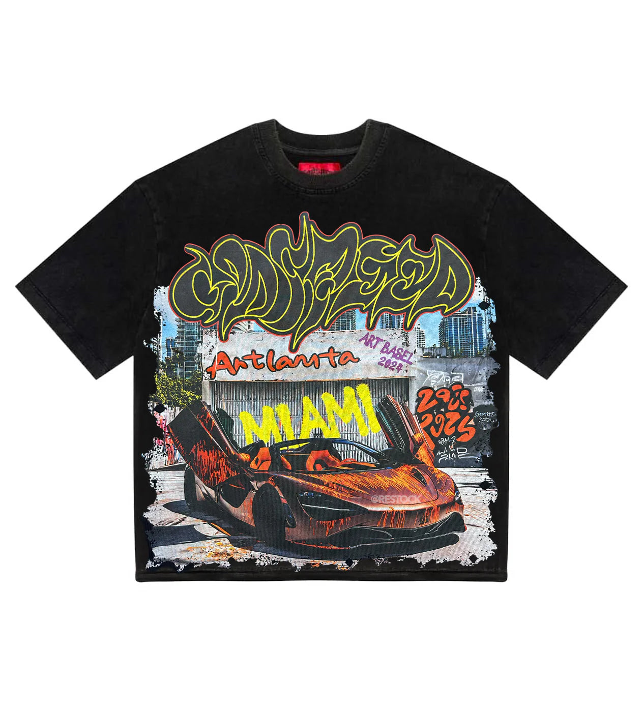 Godspeed Miami Lambo Artlanta Tee Black