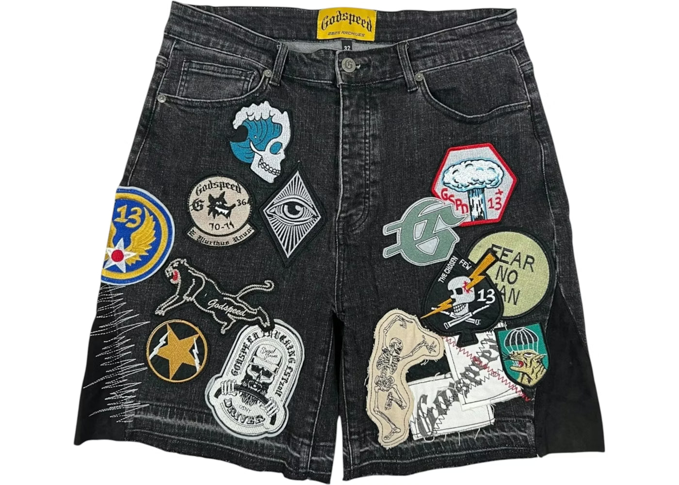 Godspeed Shorts in Patchwork Denim V2 Shorts Black