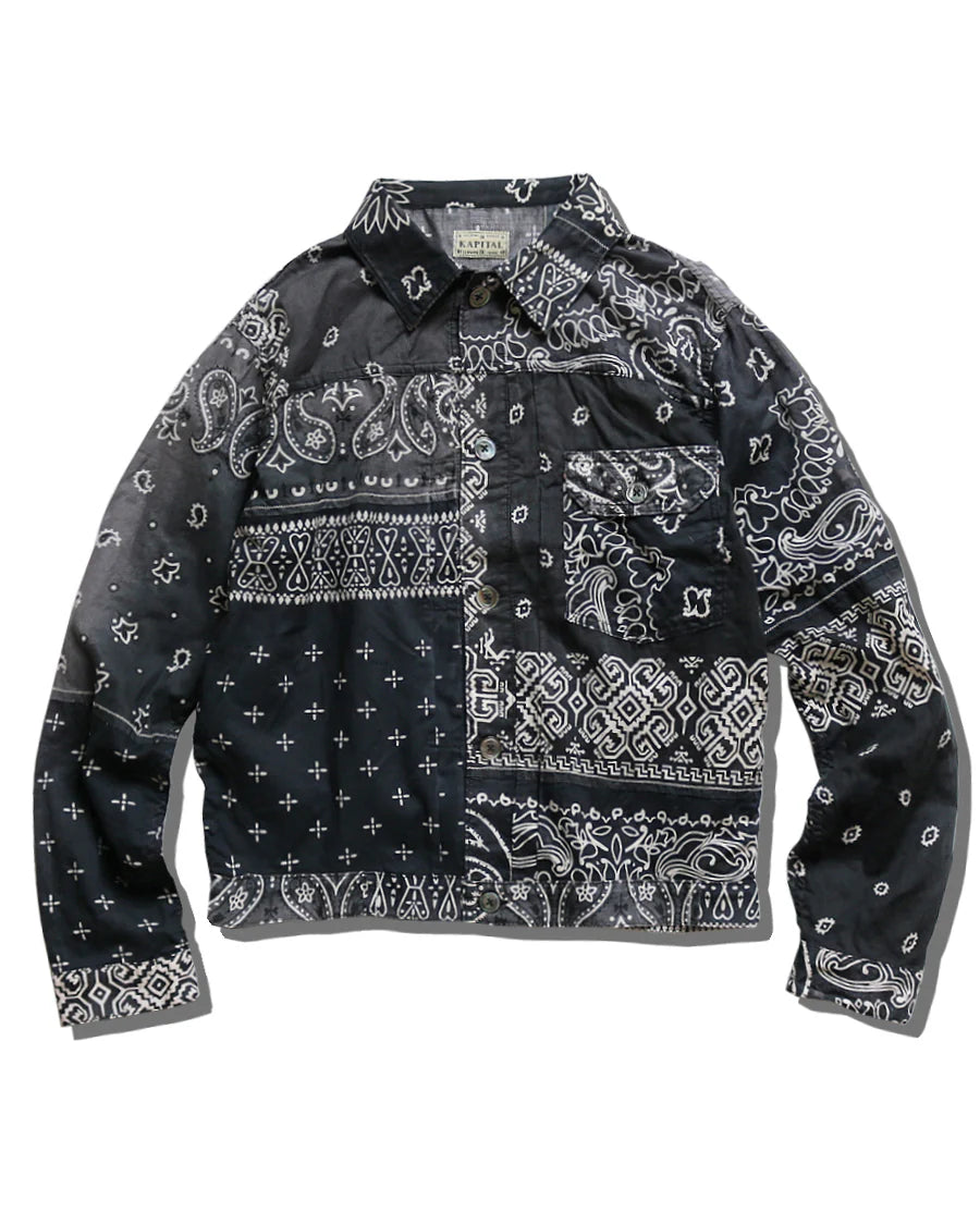 Kapital Gauze Bandana Patchwork 1st Black