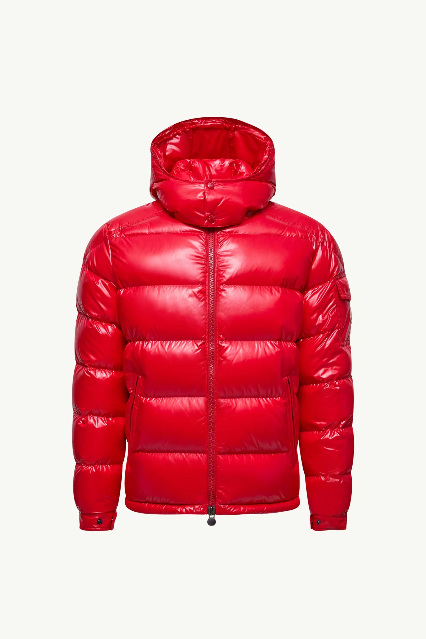 Moncler Maya Hooded Short Down Jacket Red