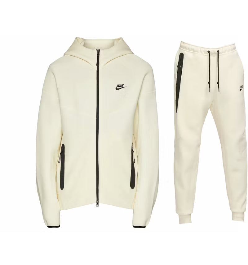 Nike Sportswear Tech Fleece Hoodie & Joggers Set Coconut Milk Black