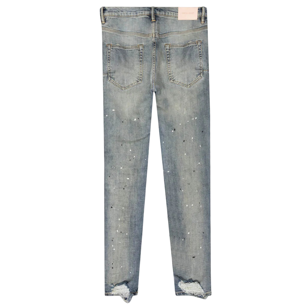 Purple Brand P002 Mid Indigo Destroy Paint Jeans