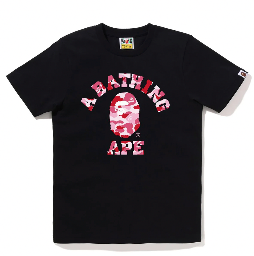 BAPE ABC Camo College Tee Black Pink