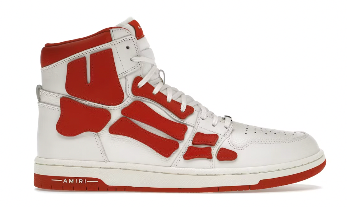 AMIRI Skel Panelled High Top White Red