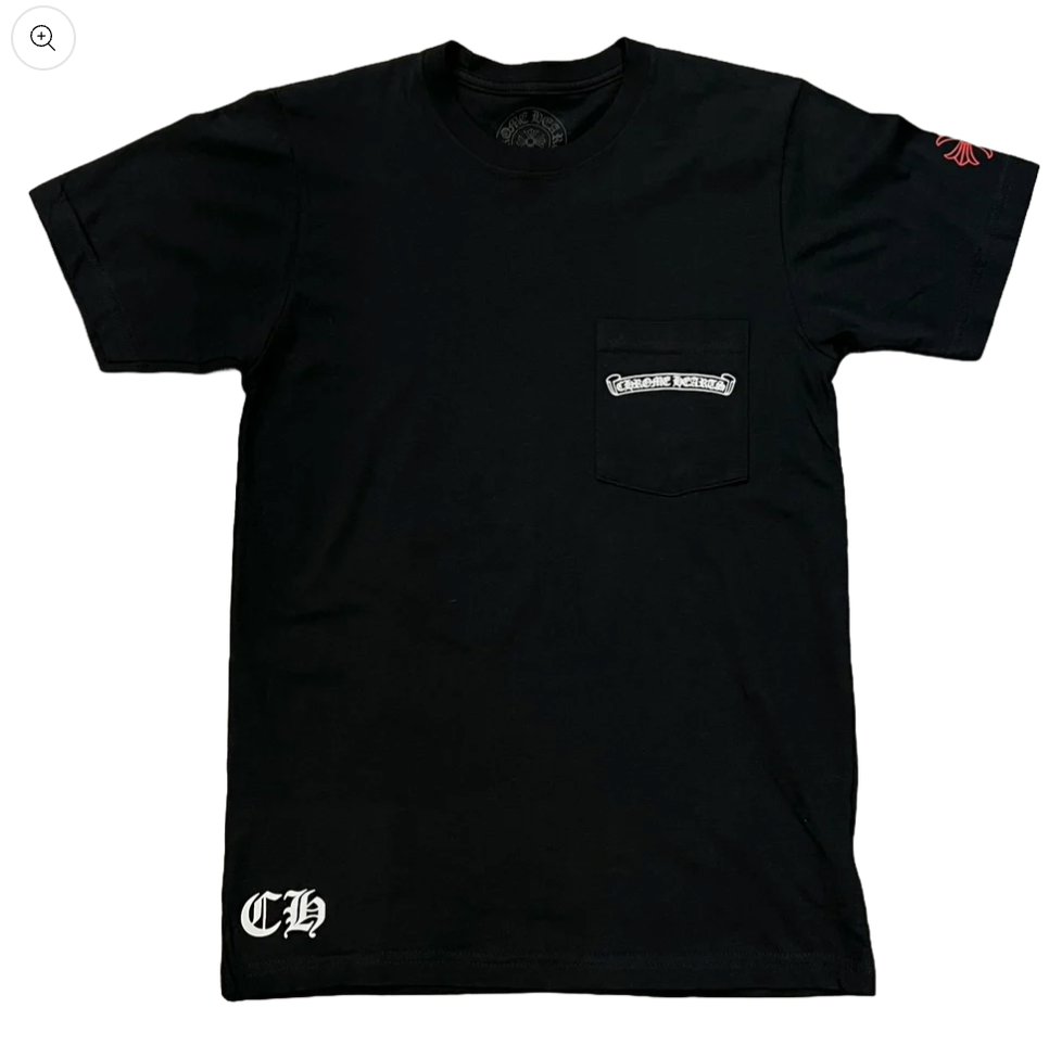 Chrome Hearts USA Scroll Logo T-Shirt Black/Red