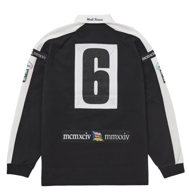 Supreme Chest Stripe Rugby Black