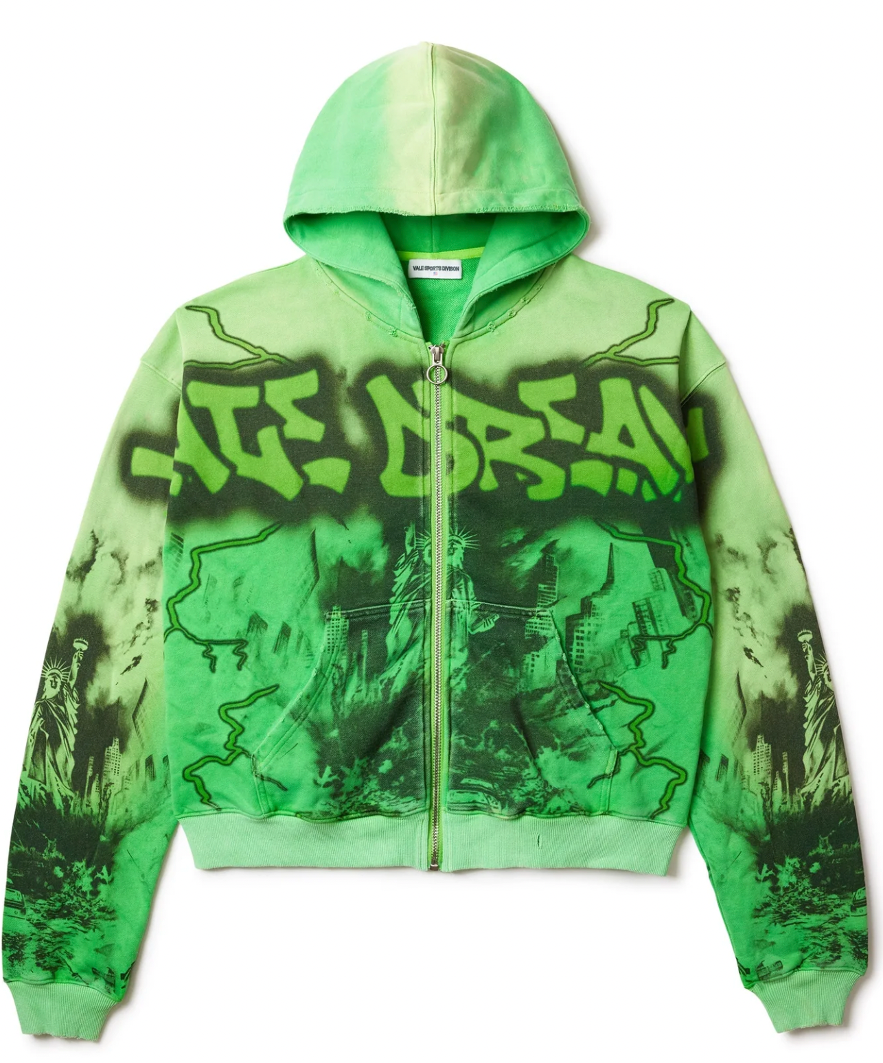 Vale GREEN NIGHTMARE ZIP UP HOODIE
