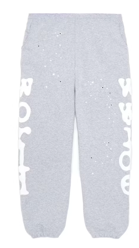 Sp5der Beluga Hoodie & Sweatpants Heather Grey Set