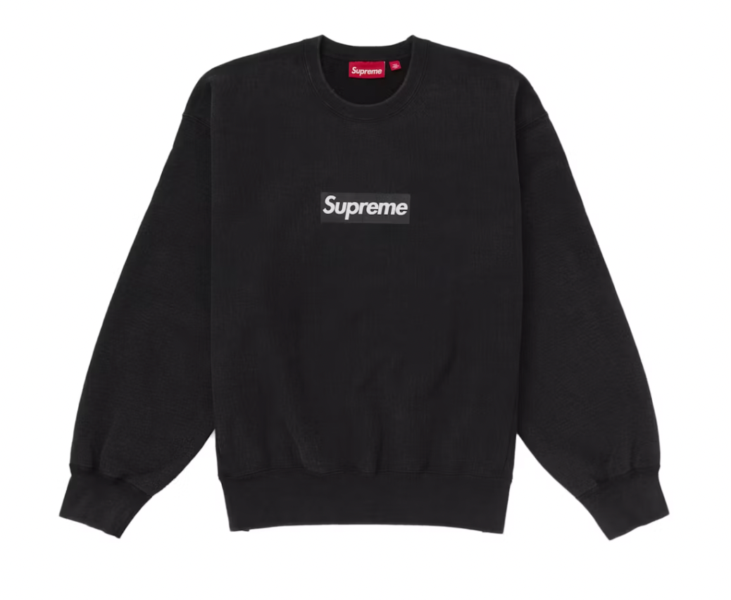 Supreme Washed Box Logo Crewneck Black