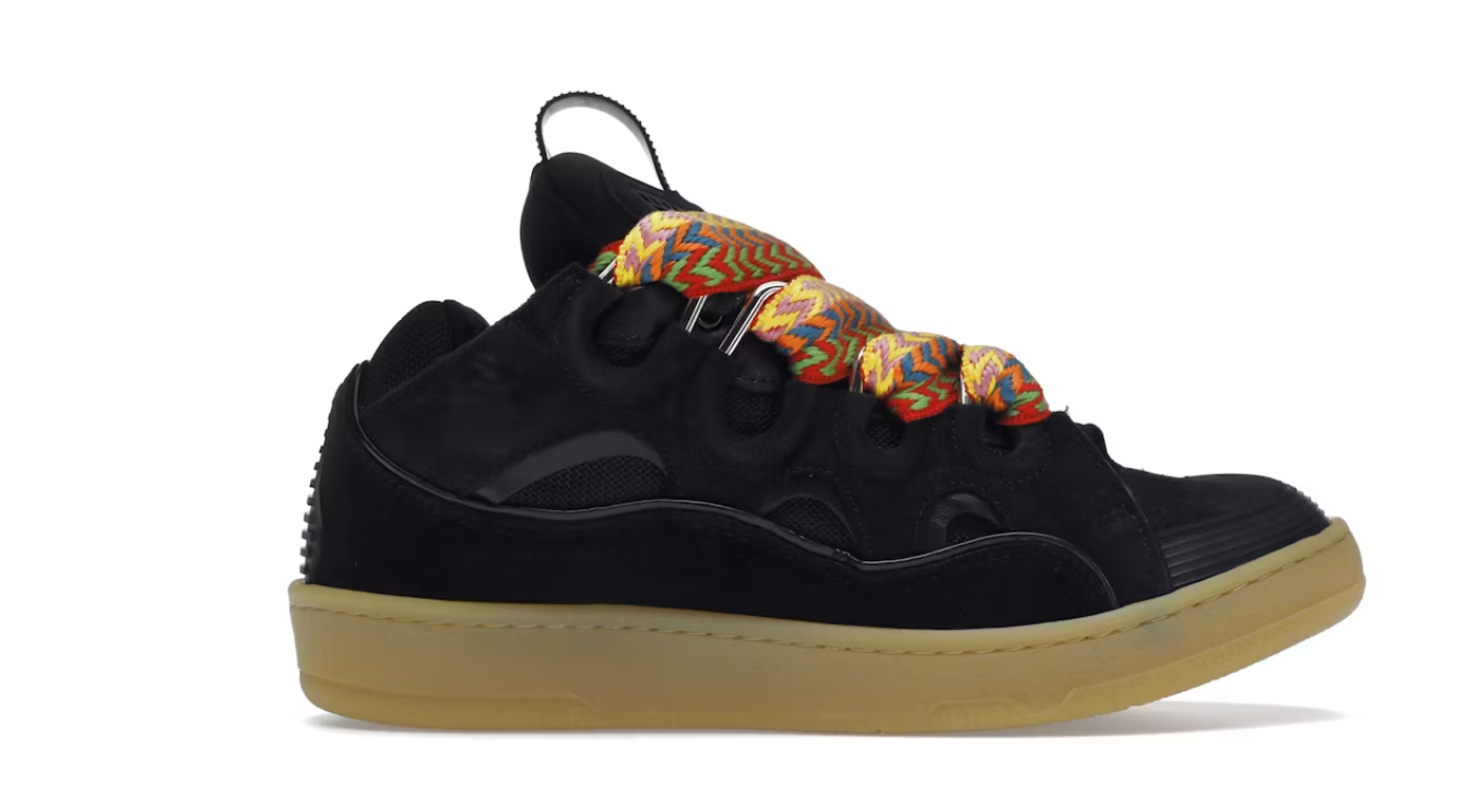 Lanvin Leather Curb Sneaker Black