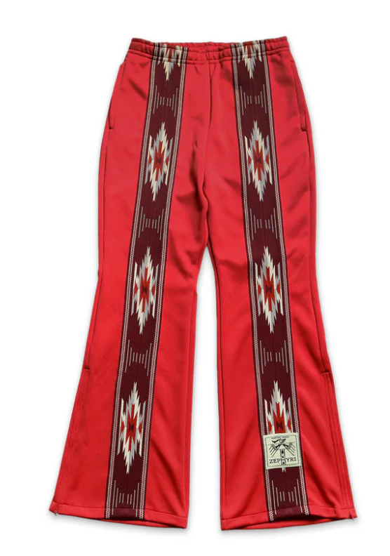 Kapital Smooth Jersey Kochi & Zephyr Frontline Straight Pants Red Grey Burgundy