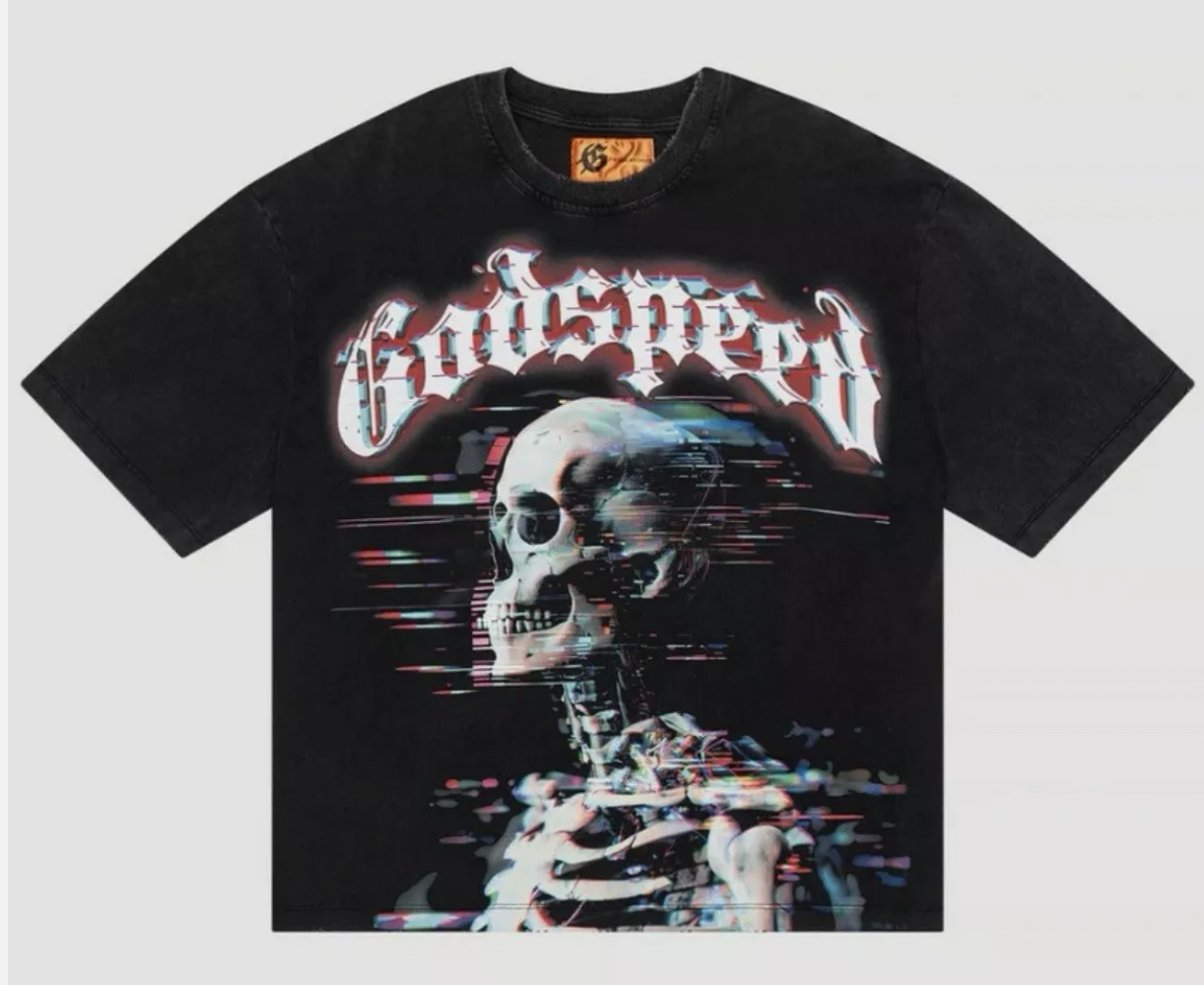 Godspeed Glitchy T Shirt Black