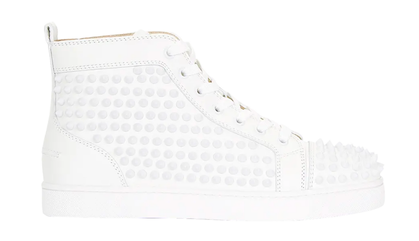 Christian Louboutin Louis Flat Calf Spikes Latte Sneakers