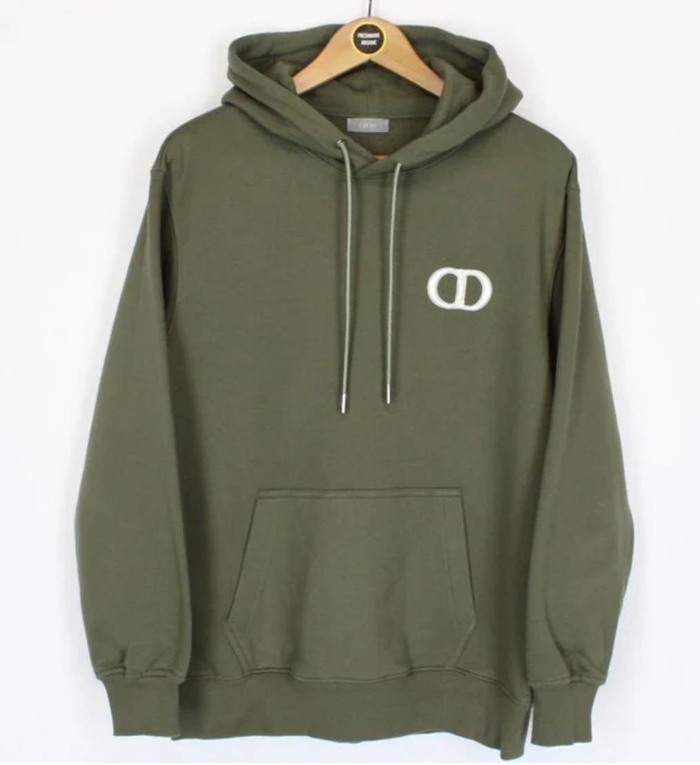 Dior CD Icon Hooded Sweatshirt Olive Green